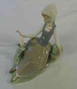 Lladro figurine of young girl with dove
