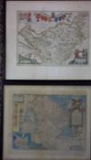 Framed map of Cheshire & framed map of Lincolnshire
