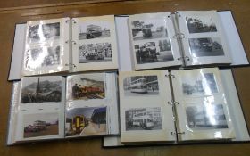 4 transport photo albums inc trams of Chesterfield, Sheffield & Rotherham, Derby trolleys & Scottish