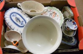 Box of mixed ceramics inc Willow pattern & Myott and Son