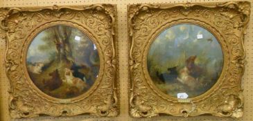 Pr Geo Armfield oil paintings in ornate gilt frames