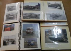 4 photo albums of buses, trains & transport