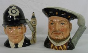 Royal Doulton King Henry VIII & London Bobby character jugs