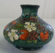 Moorcroft squat baluster vase depicting fruit dated 1996, ht approx 11 cm