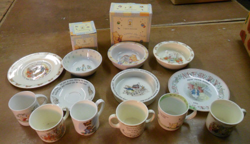 Royal Doulton Winnie the Pooh cups & bowls, Peter Rabbit, Bunnykins etc