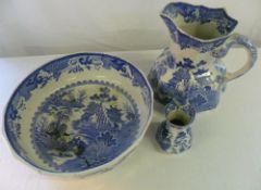 Masons toilet jug, bowl & vase (some damage)