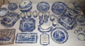 Spode Italian dinner service inc plates, bowls, tureen, salt & pepper pots, cups, gravy boat,