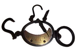 An 18th C Mancur spring balance with two weighing hooks