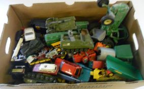 Box of die cast cars inc Dinky, Corgi etc