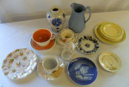 Clarice Cliff saucer, Susie Cooper lg cup & saucer, Carlton ware plates etc