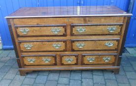 Geo oak Lancashire chest with mah cross banding