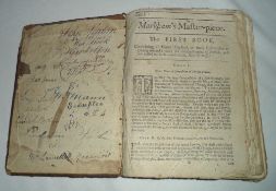 Early 18th C book, Markham's master-piece book, The First Book covering physical cures etc