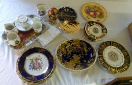 Cabinet plates inc Aynsley, commemorative ware, Raymond Everill & Sons hand painted ceramic egg etc