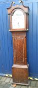 Vict oak & mah 30h long case clock