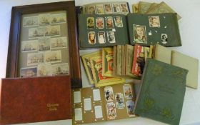 Cigarette cards & albums & a framed players cigarette cards