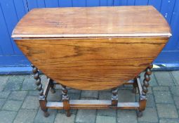 Oak barley twist gate leg table