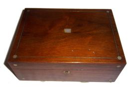 Vict jewellery box with mother of pearl inlay