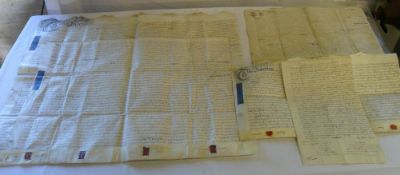 Indenture from 1601, 2 indentures from the reign of Geo II & a will from 1684
