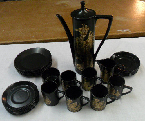 Portmeirion 'Phoenix' coffee service with plates