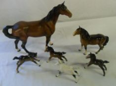 2 Beswick horses & 4 Beswick foals (AF)
