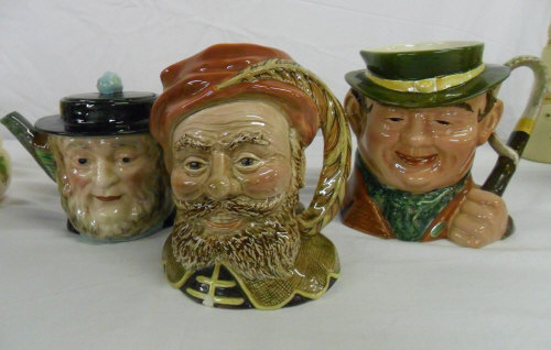 Beswick Falstaff, Beswick Tony Weller character jugs & Beswick Peggoty tea pot