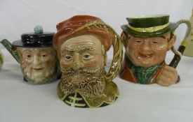 Beswick Falstaff, Beswick Tony Weller character jugs & Beswick Peggoty tea pot