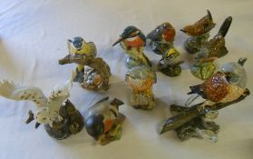 Mixed ceramic birds, owl etc