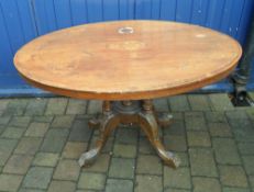 Late Vict inlaid tilt top table