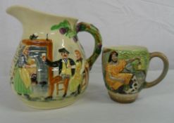 Beswick midsummer mug & Crown Devon Auld Lang Syne jug