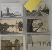 Album of mainly old postcards featuring British windmills and water mills
