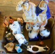 Beswick cat, Staffordshire style figures etc