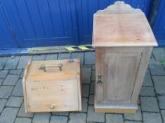 Vict pot cupboard & pine coal box