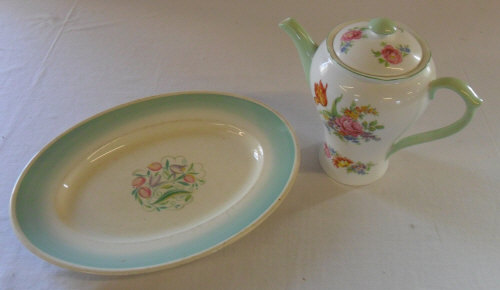 Susie Cooper oval dish & Shelley coffee pot