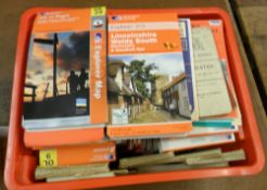 Box of O.S maps & walking guides