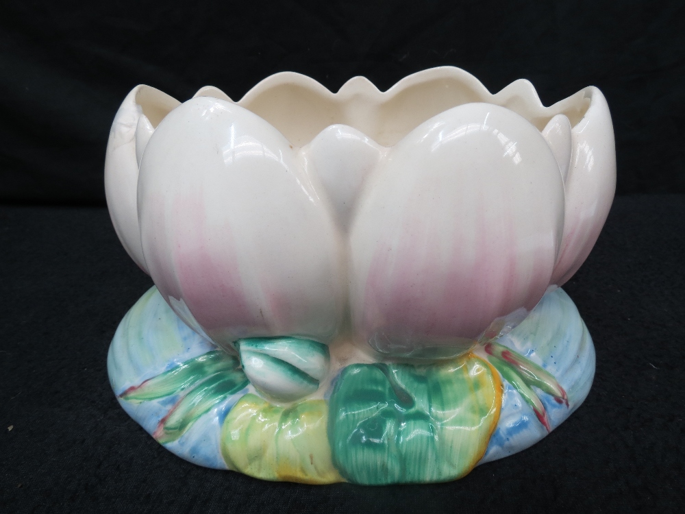 A Clarice Cliff bowl, fashioned as a Water Lily, 23cm wide.