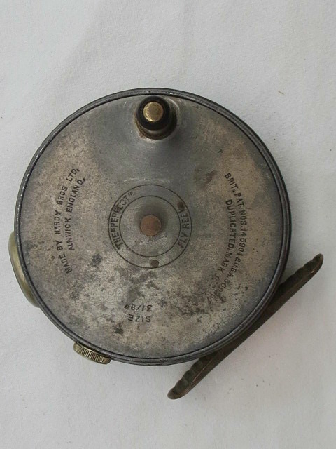 A 'Hardy Bros.' 3 1/8" 'Perfect' fly fishing reel stamped 'Duplicated Mark II'  and with ribbed