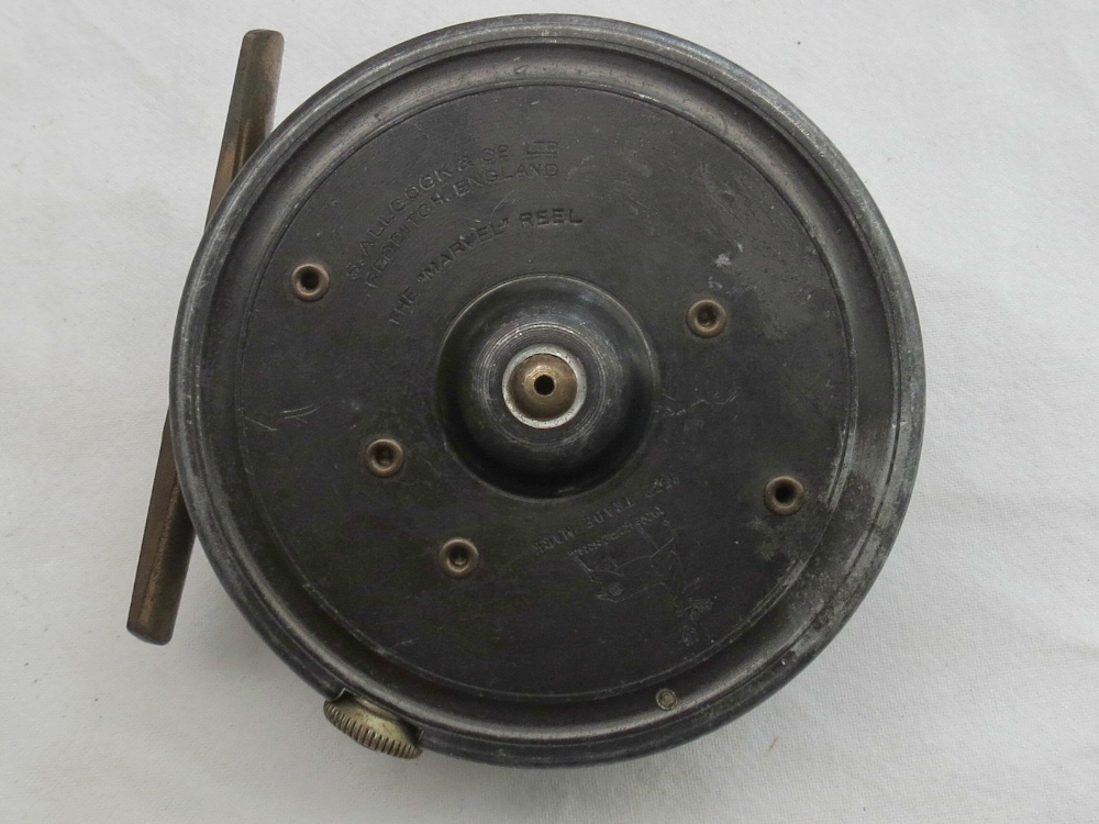 A rare and vintage 3" "MARVEL" reel' by 'Allcock & Co Ltd.' with perforated drum.