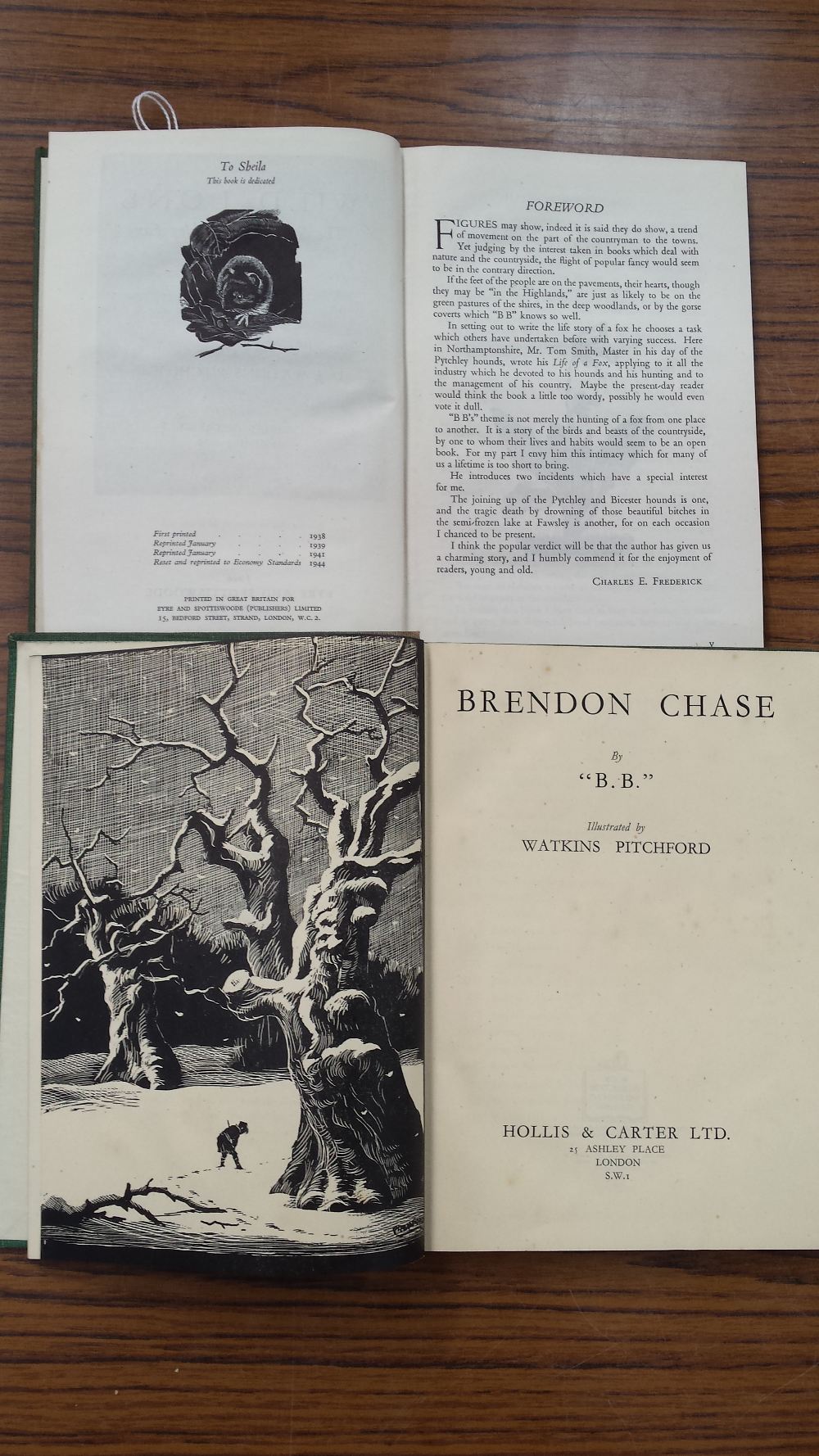 Denys Watkins-Pitchford (BB). 'Wild Love' London 1944 and 'Brendon Chase', London 1944, First