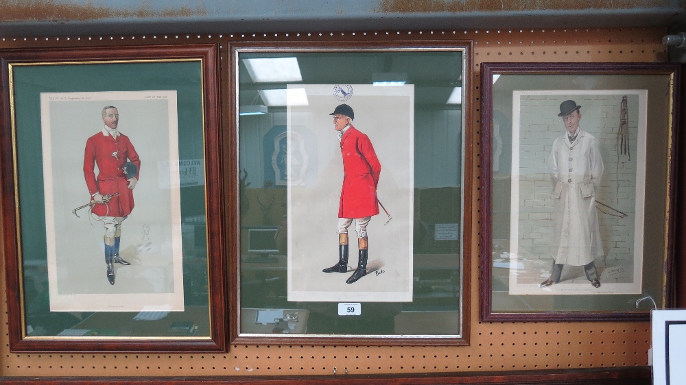 Three Vanity Fair portraits of Masters of Fox Hounds :Lord Willoughby de Broke, Lord Annaly and Mr