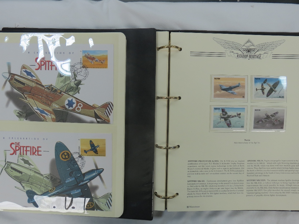 Two Westminster albums with quantity of aviation themed covers and stamps.
