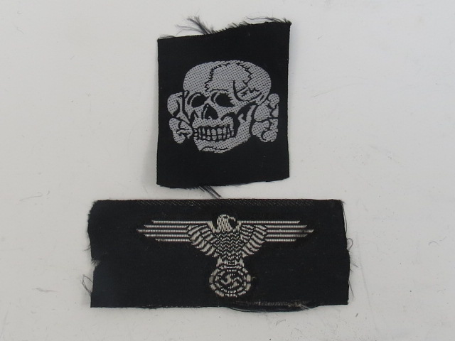 A WWII German SS cloth insignia x2