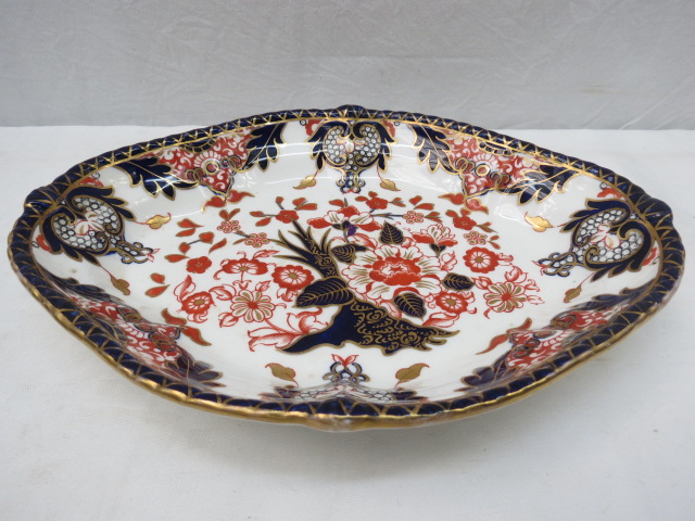 A Royal Crown Derby Victorian dish with Imari design, 29cm wide.
