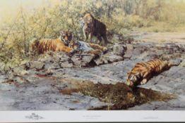 David Shepherd O.B.E (b. 1931) ARR, ""The Tigers of Bandhavgarh"", Signed and numbered 709/1000 in