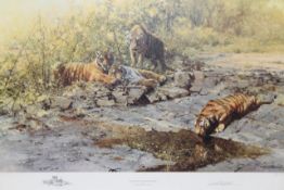 David Shepherd O.B.E (b. 1931) ARR, ""The Tigers of Bandhavgarh"", Signed and numbered 54/1000 in