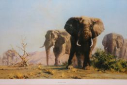 David Shepherd OBE (b.1931) ARR, ""The Ivory is Theirs"", Colour print, 37 x 70cm. Together with ""