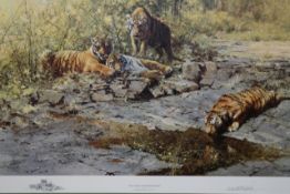 David Shepherd O.B.E (b. 1931) ARR, ""The Tigers of Bandhavgarh"", Signed and numbered 76/1000 in