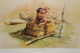 David Shepherd OBE (b.1931) ARR, ""The Road Mender`s Daughter, Tibet"", Colour print, 33 x 51cm.