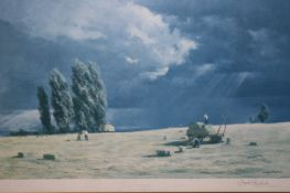 David Shepherd OBE (b.1931) ARR, ""The Last Bales"", Signed in Ink, Colour print, 50 x 76cm.