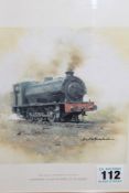 David Shepherd OBE (b.1931) ARR, ""The East Somerset Railway"", Colour print, 15 x 15cm. Together