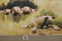 David Shepherd OBE (b.1931) ARR, ""Porkers"", Signed and numbered 527/850 Colour print, 23 x 40cm.